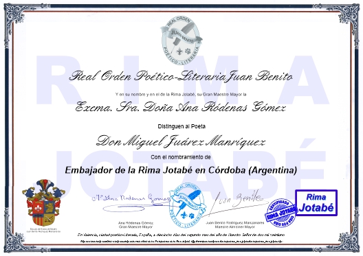 Embajador de la Rima Jotabé en Córdoba (Argentina)